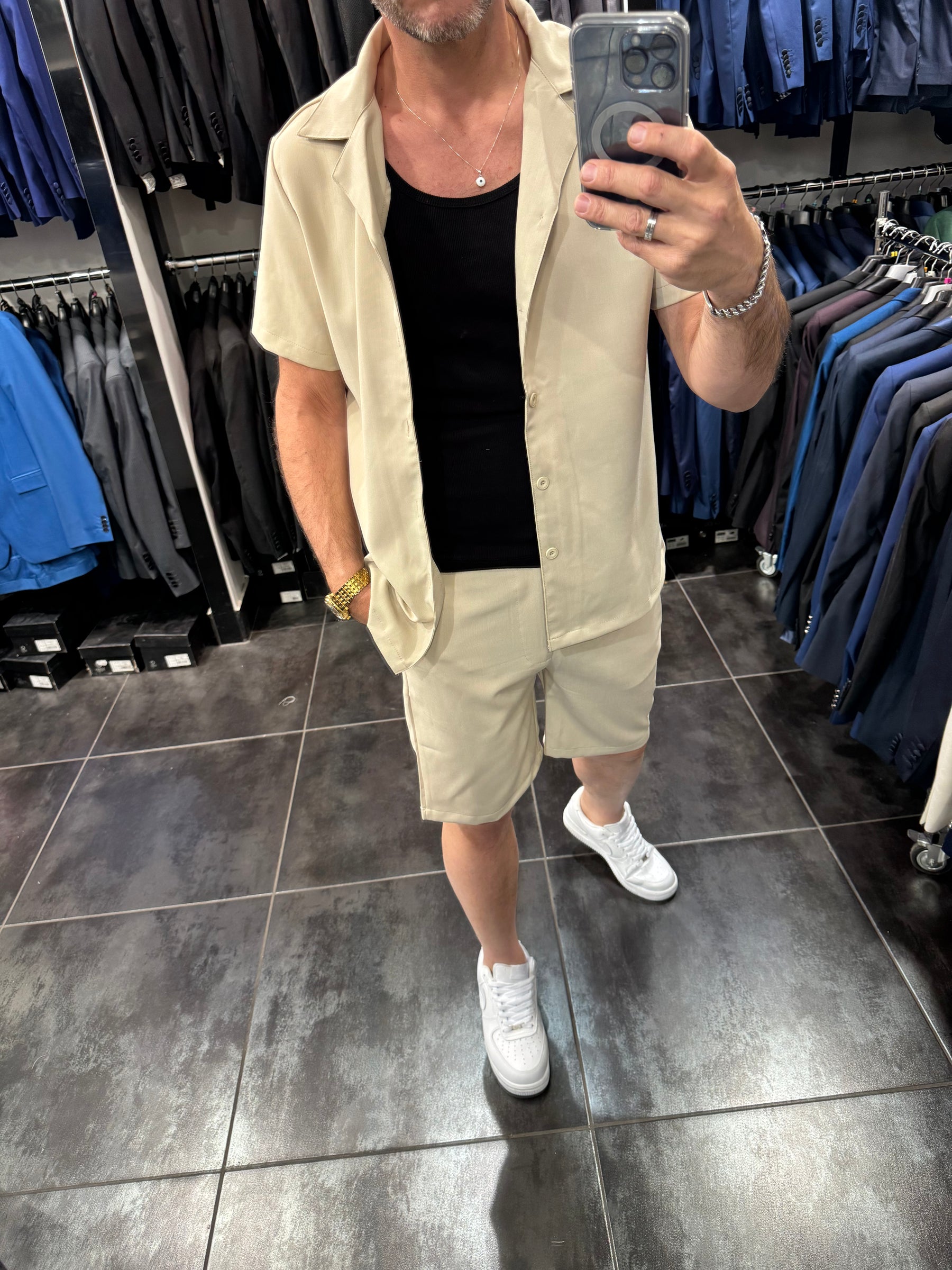 Chemise Ibiza decontractée beige