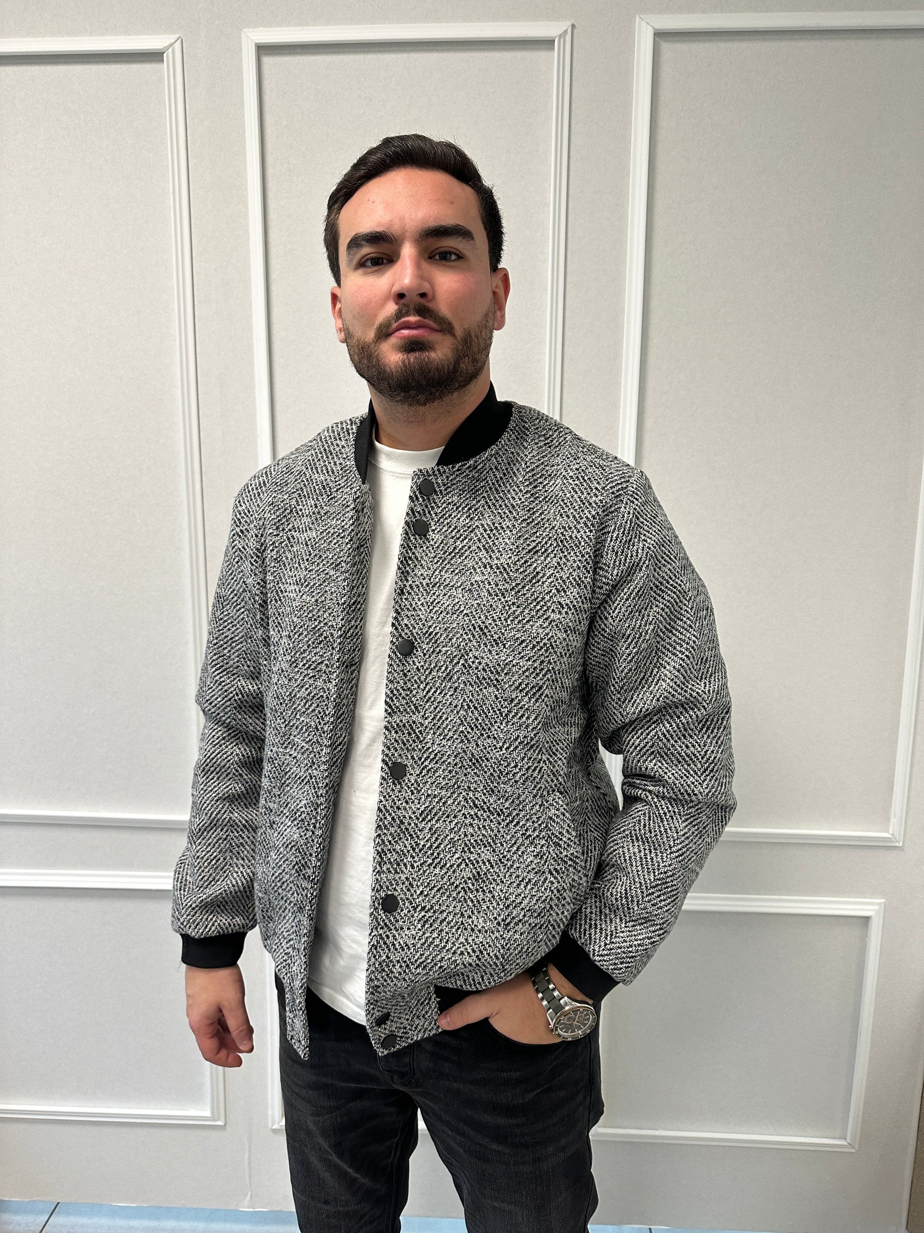 Veste Teddy Motif Grey
