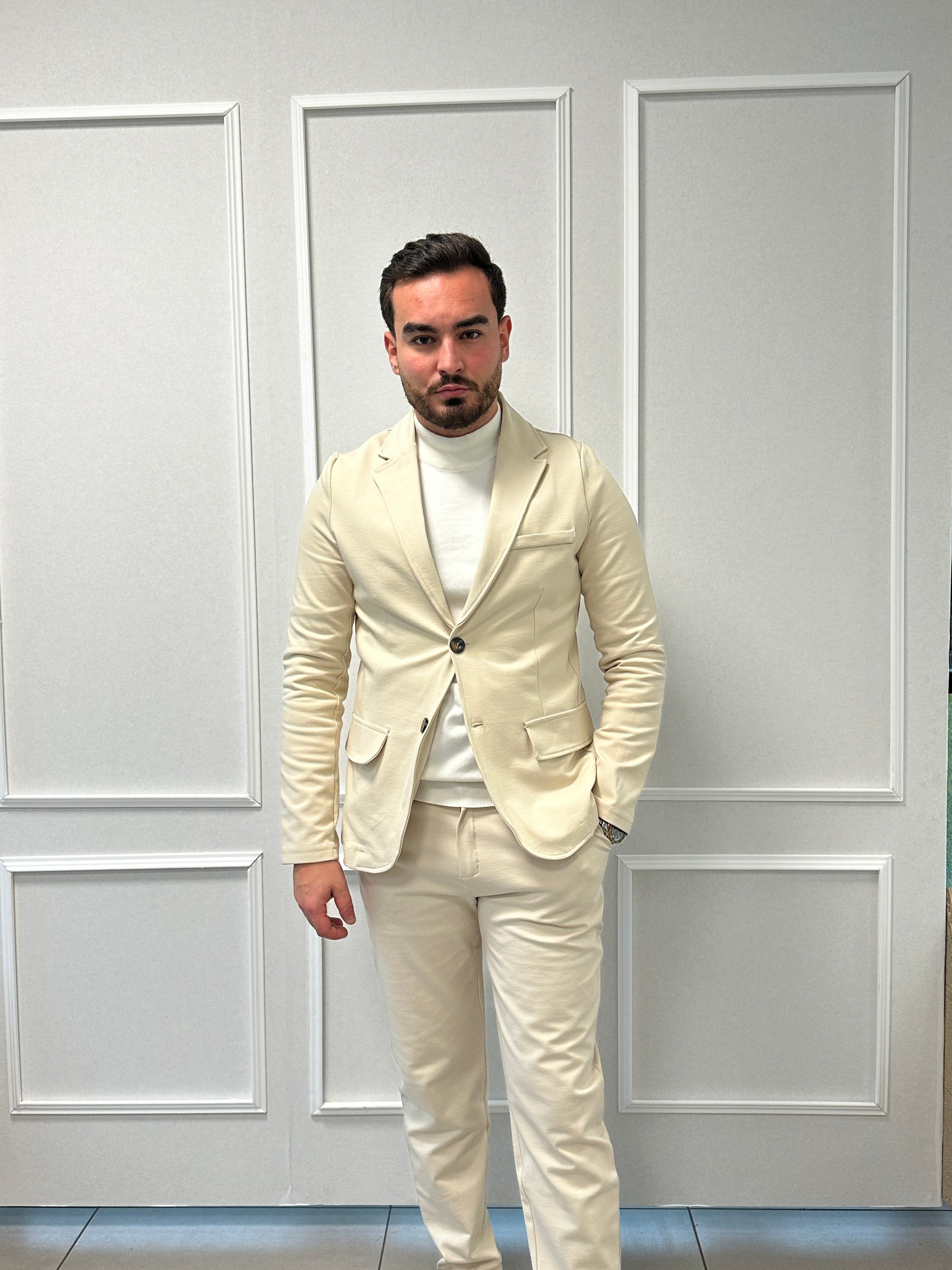 Costume beige décontracté