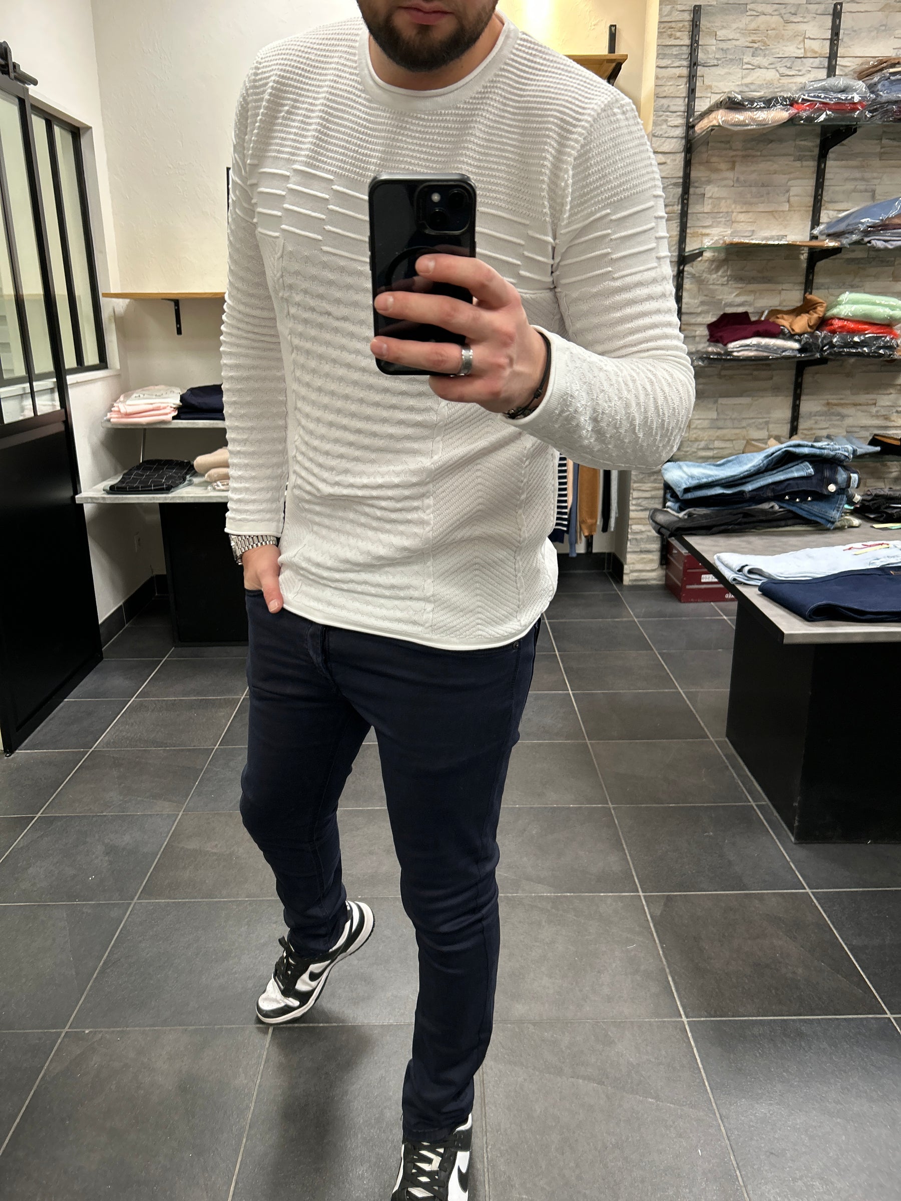 Pull Motif Blanc