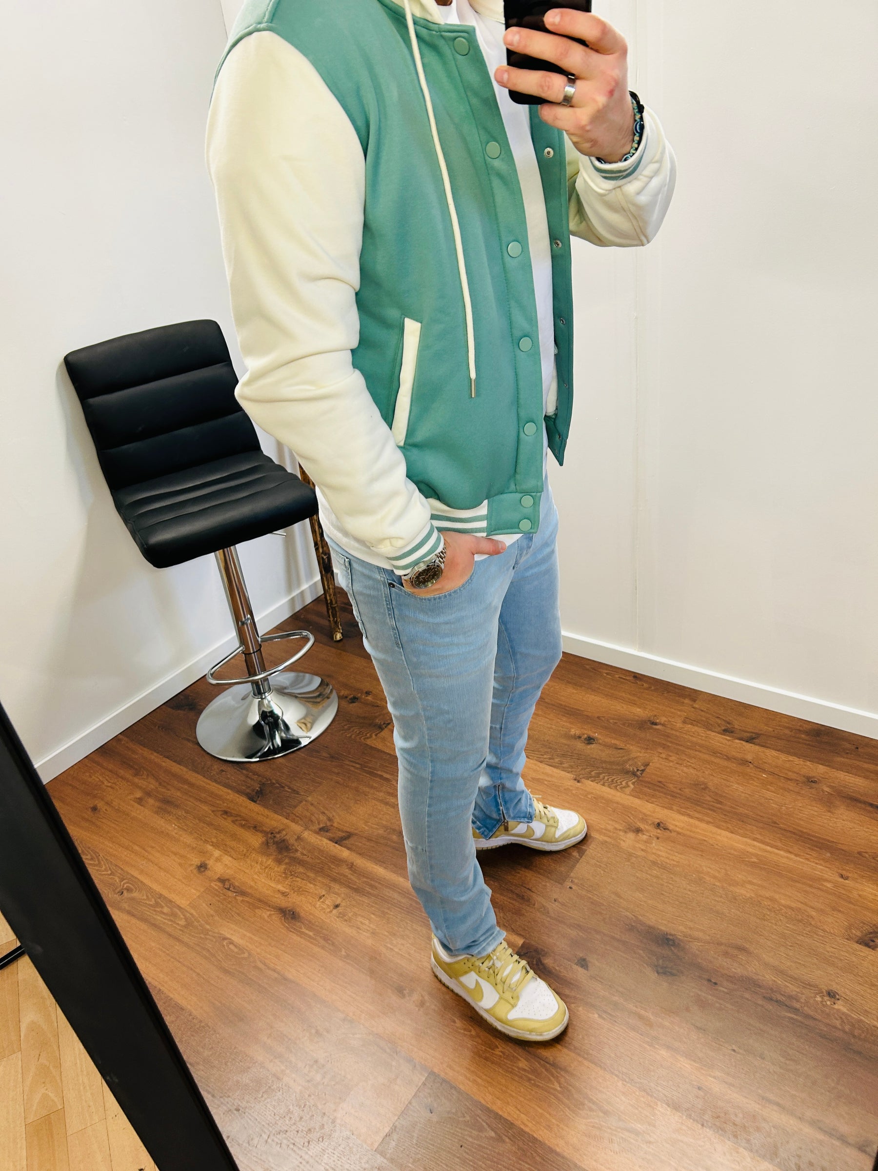 Veste Teddy Capuche Green