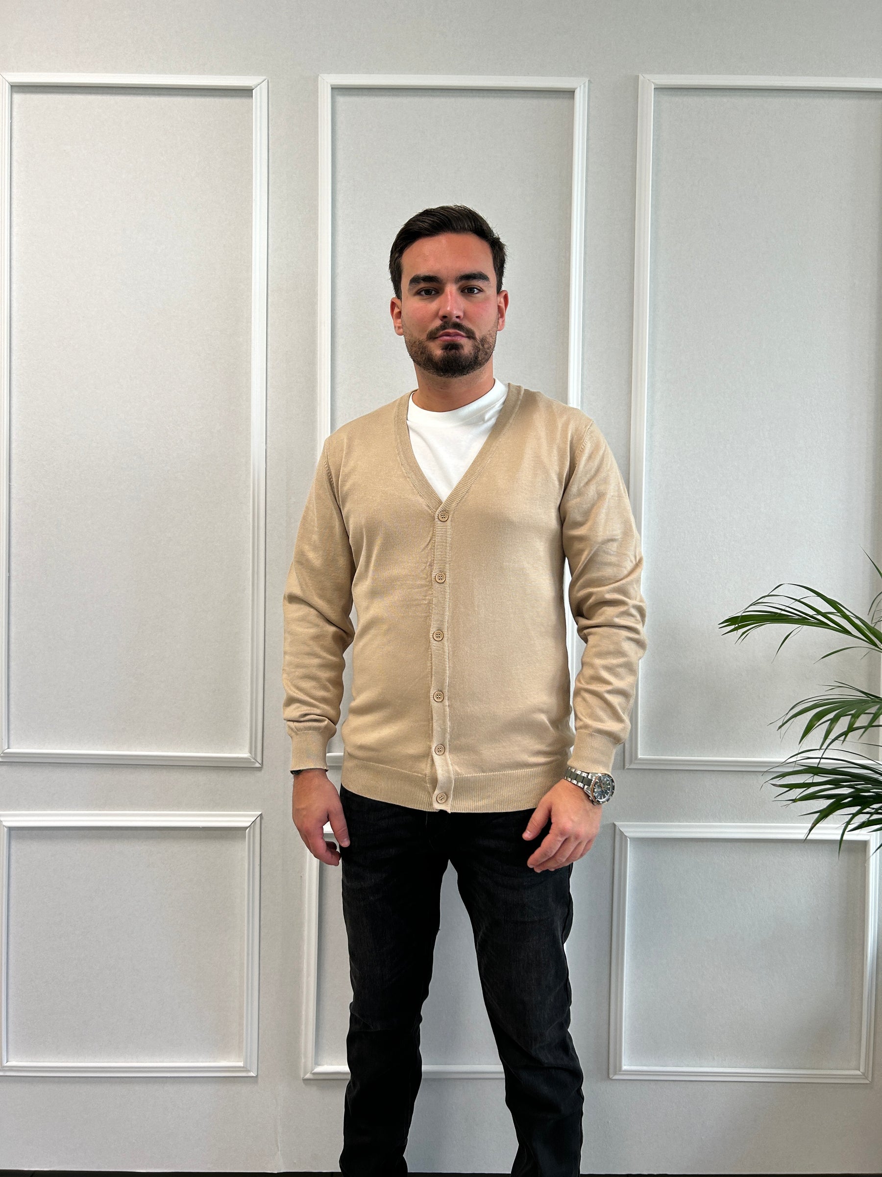 Pull- Cardigan beige