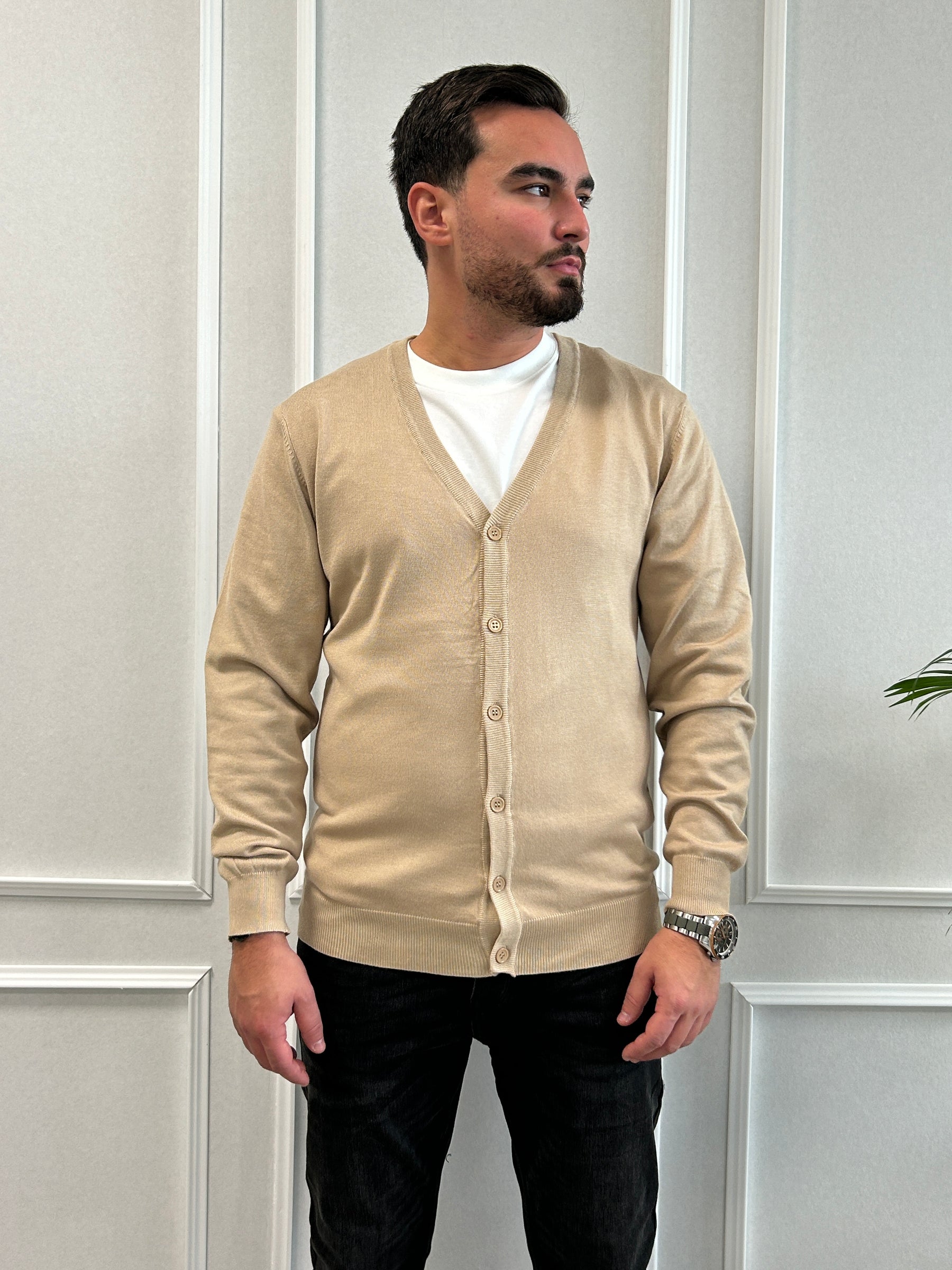 Pull- Cardigan beige