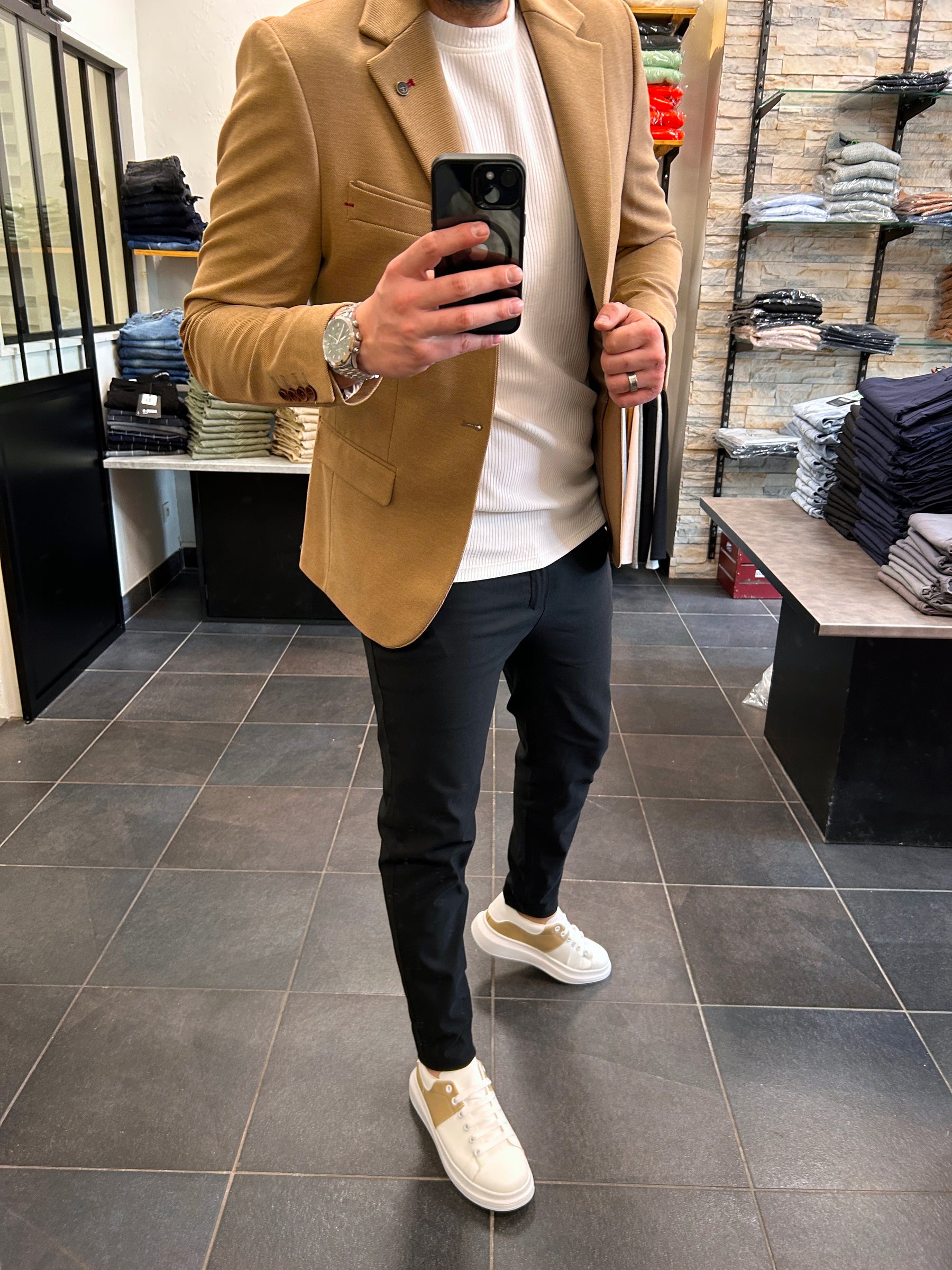 Blazer Beige Coudière ton sur ton