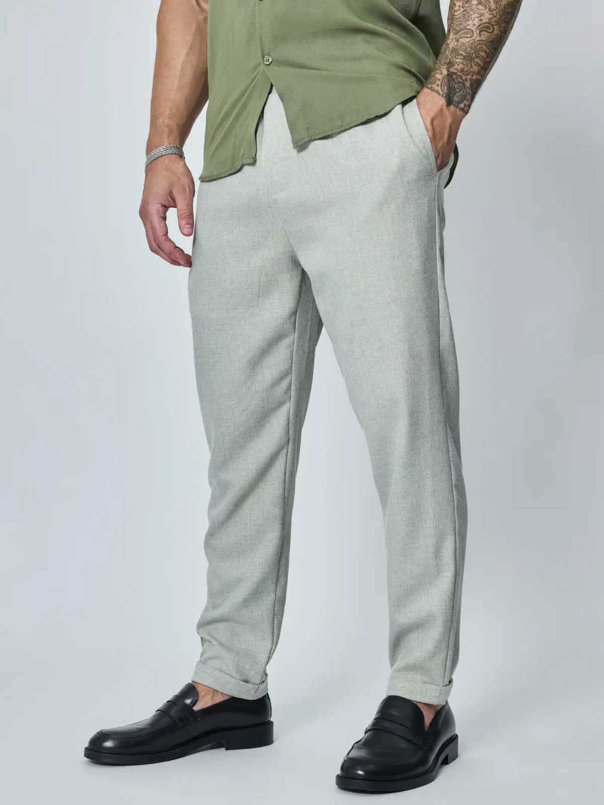 Pantalon décontracté vert clair