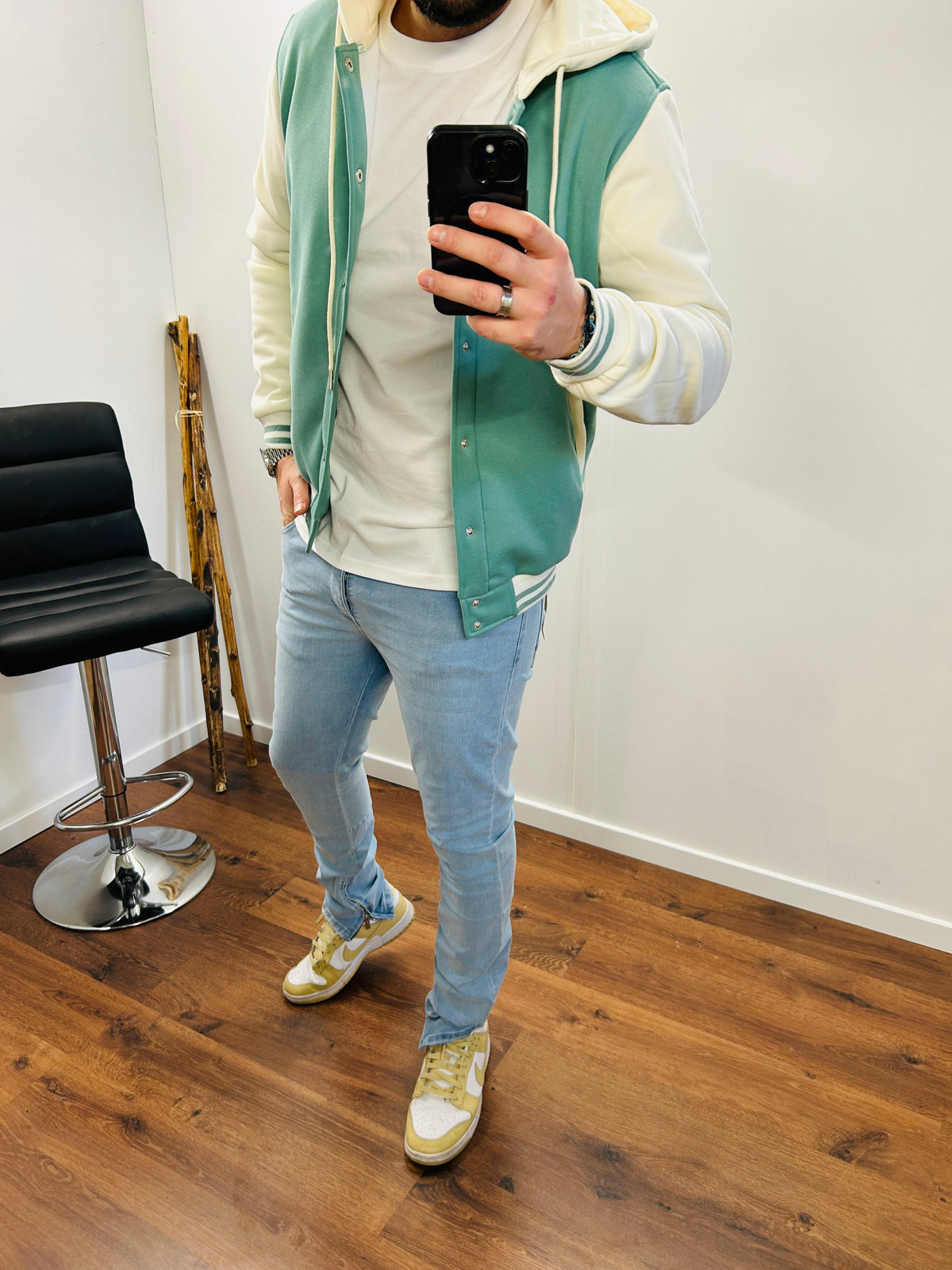 Veste Teddy Capuche Green