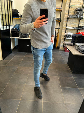 Pull Maille à Motif Noir